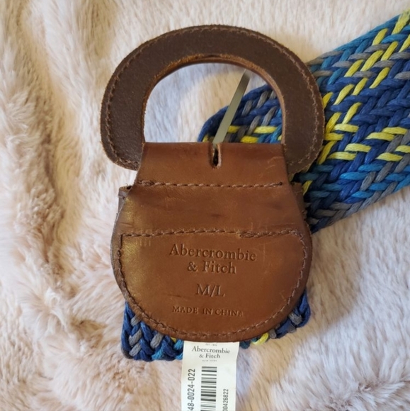 Abercrombie & Fitch Blue & yellow woven belt - Picture 3 of 5